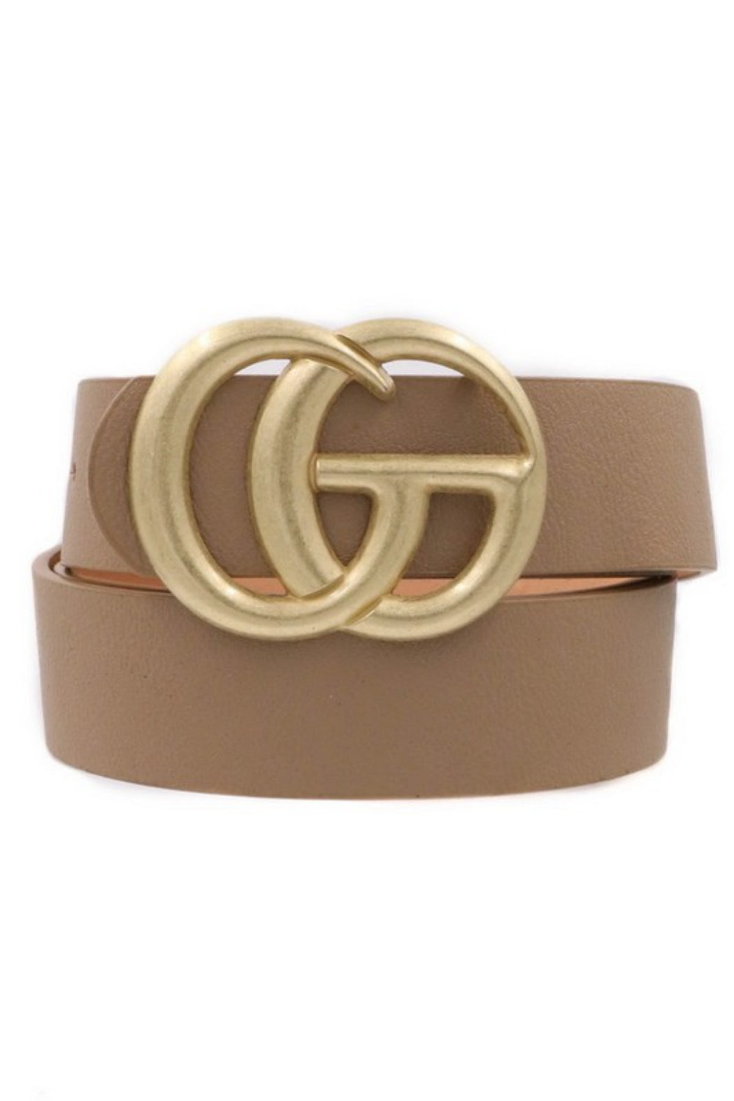 G Vegan Leather Double Buckle Belt