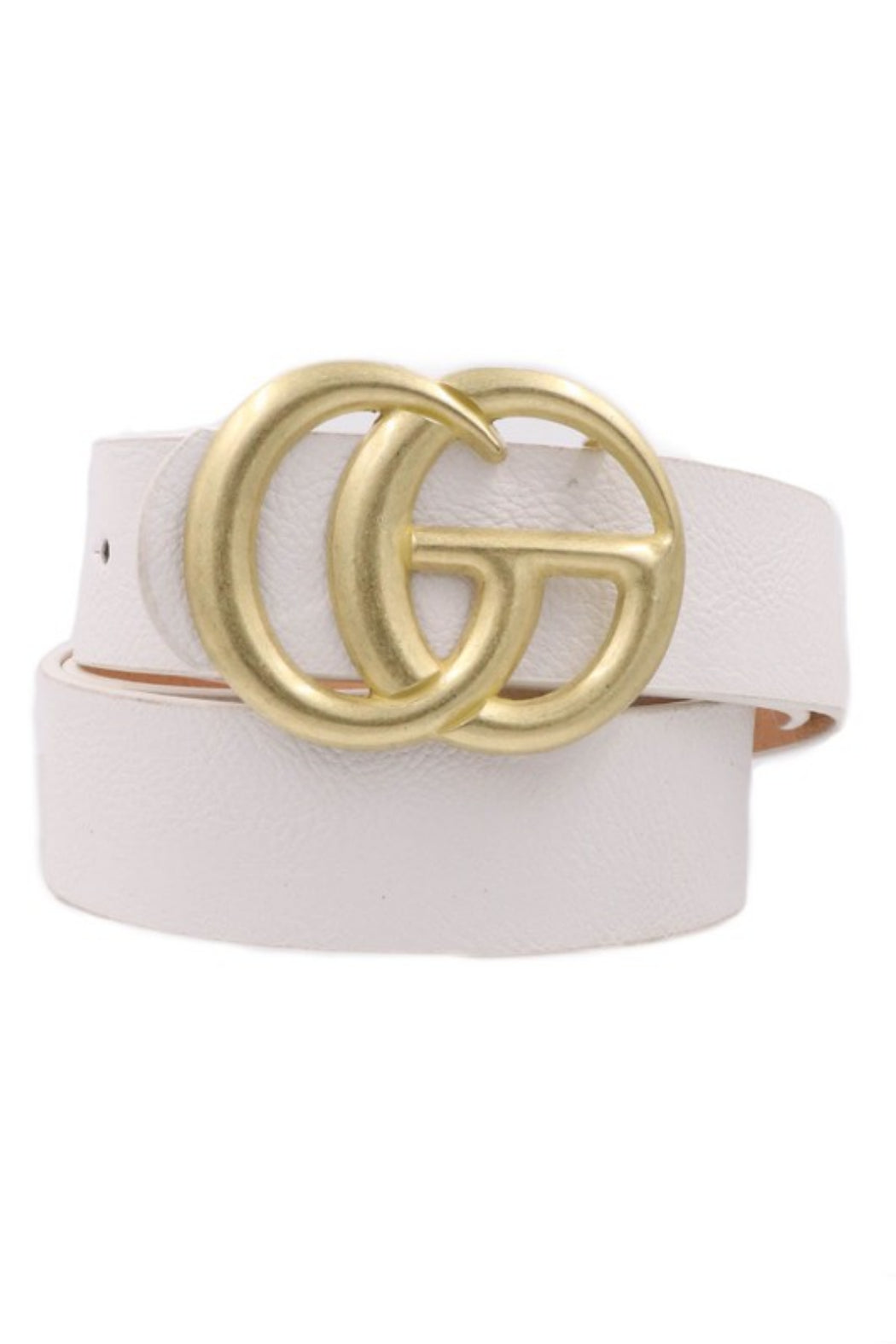 G Vegan Leather Double Buckle Belt