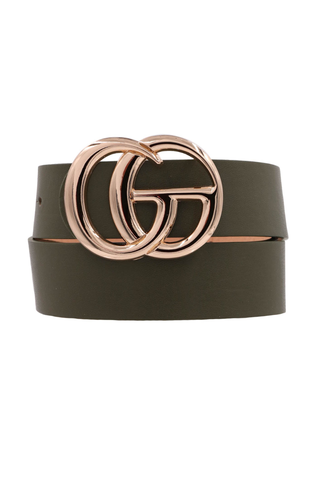 G Vegan Leather Double Buckle Belt