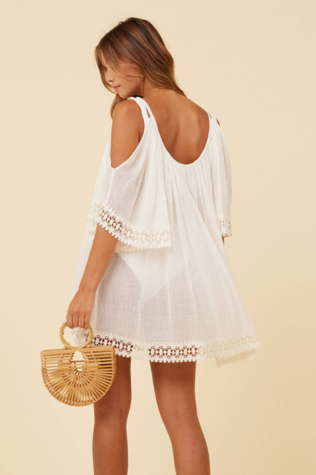 Gauze Crochet Hem Coverup