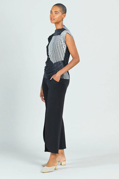 Geo-Print Cap-Sleeve Top