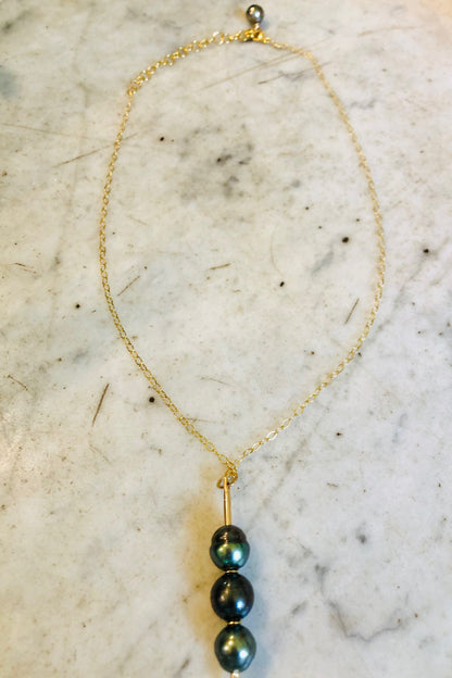 GF Tahitian Pearl Bar Necklace