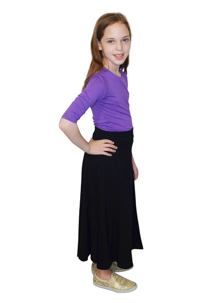 Girls Maxi Skirt Flowing A-Line
