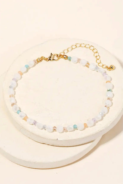 Glass Ball Beaded Anklet