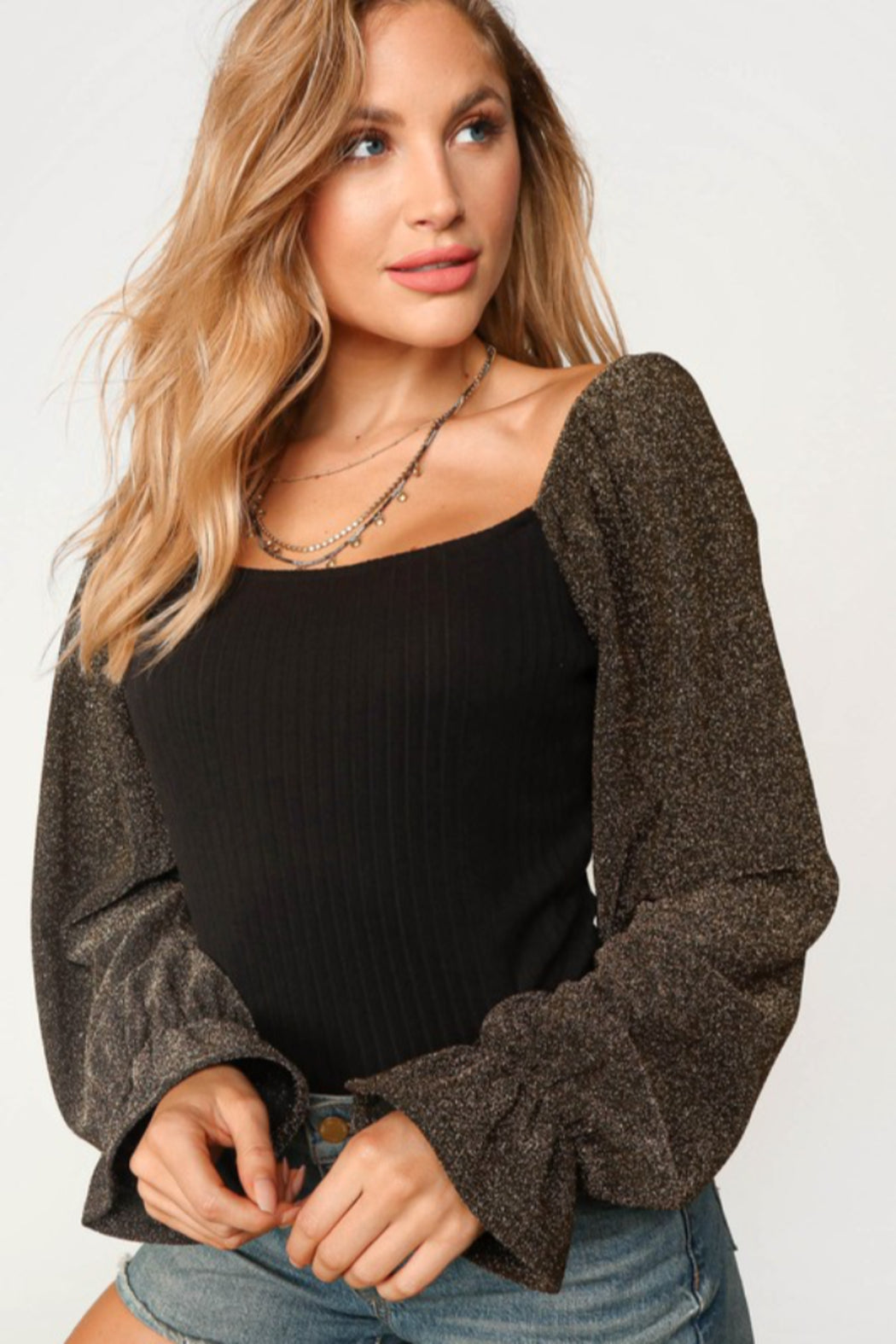 Glitter Sleeve Top