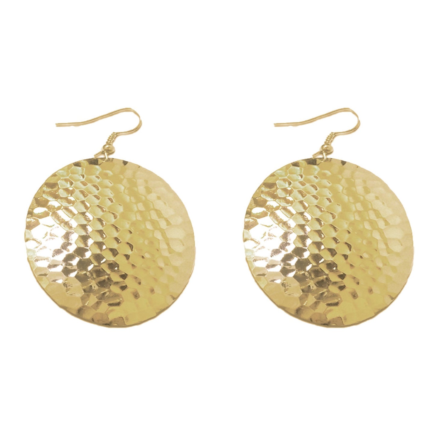 Silver Hammered Circle Earrings