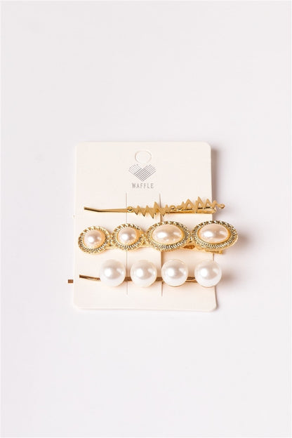 Gold Large Pearled Bobby Pins