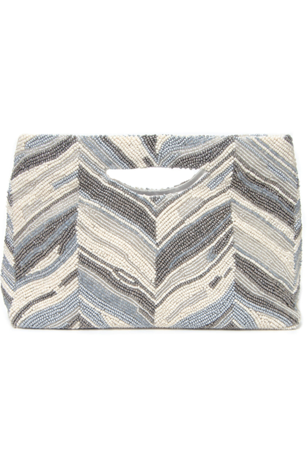 Grey and Cream Beaded Purse