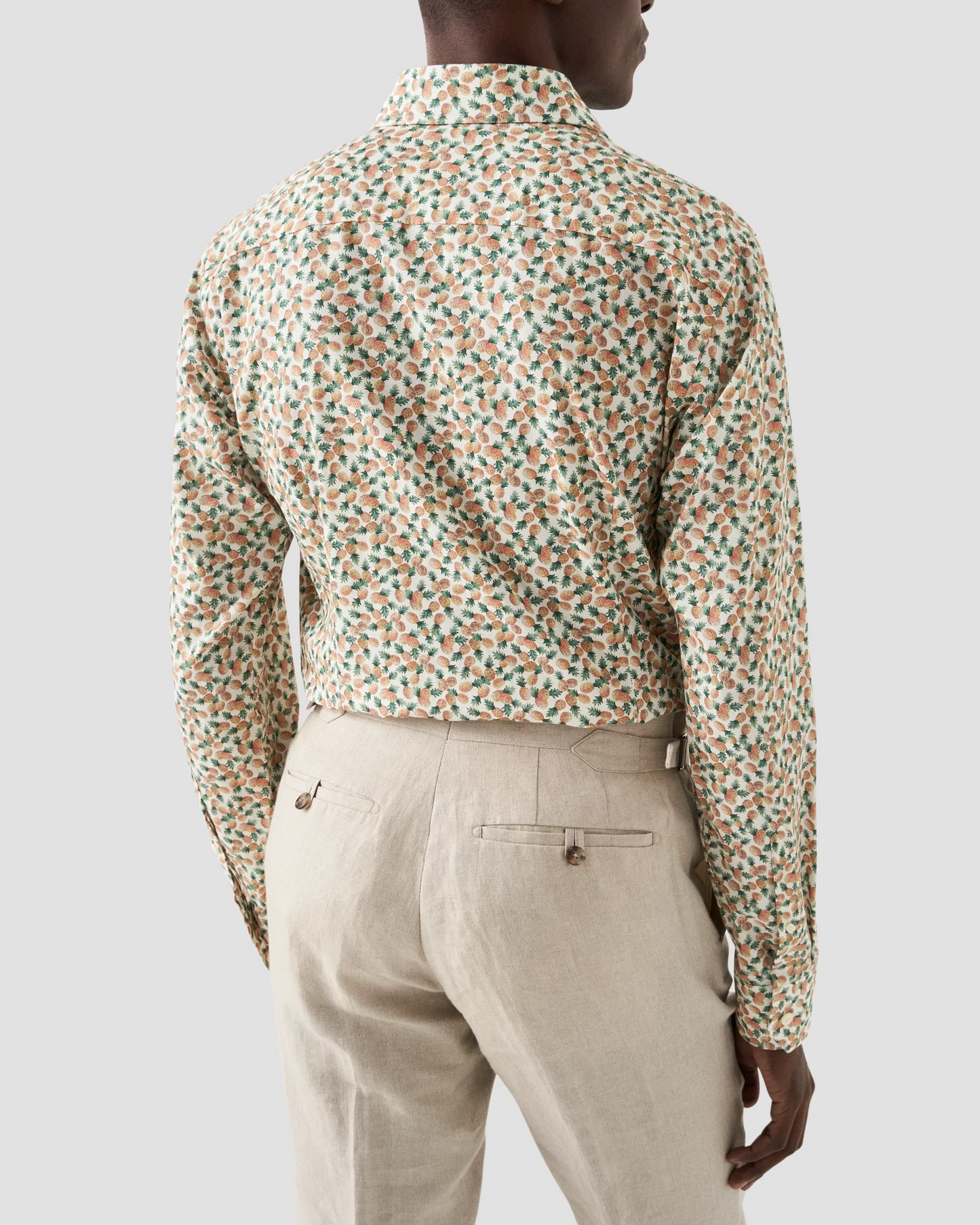 Eton Slim Fit Playful Dress Shirt with Pineapple Pattern
