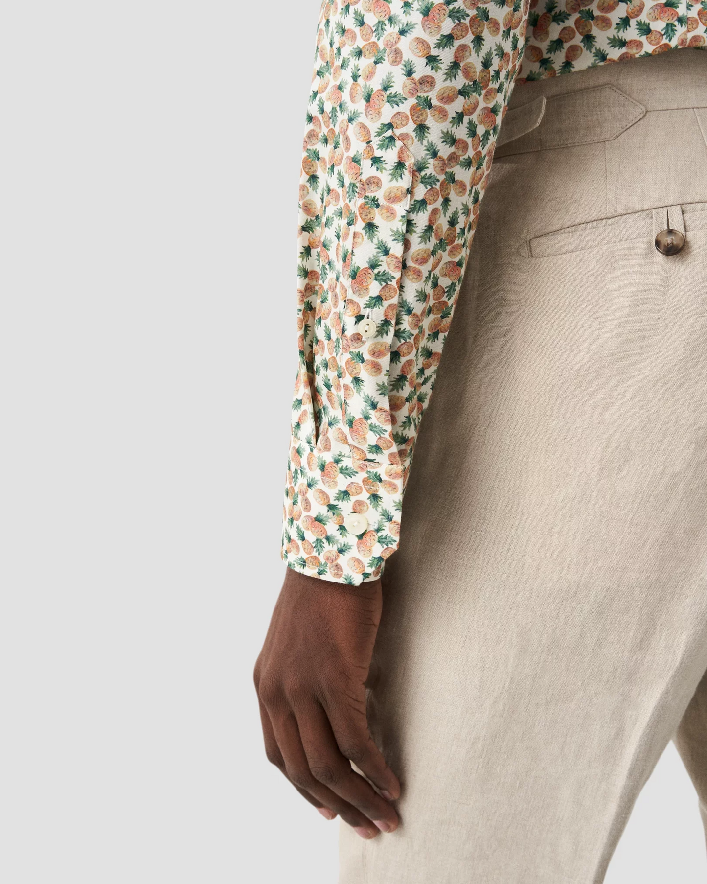 Eton Slim Fit Playful Dress Shirt with Pineapple Pattern