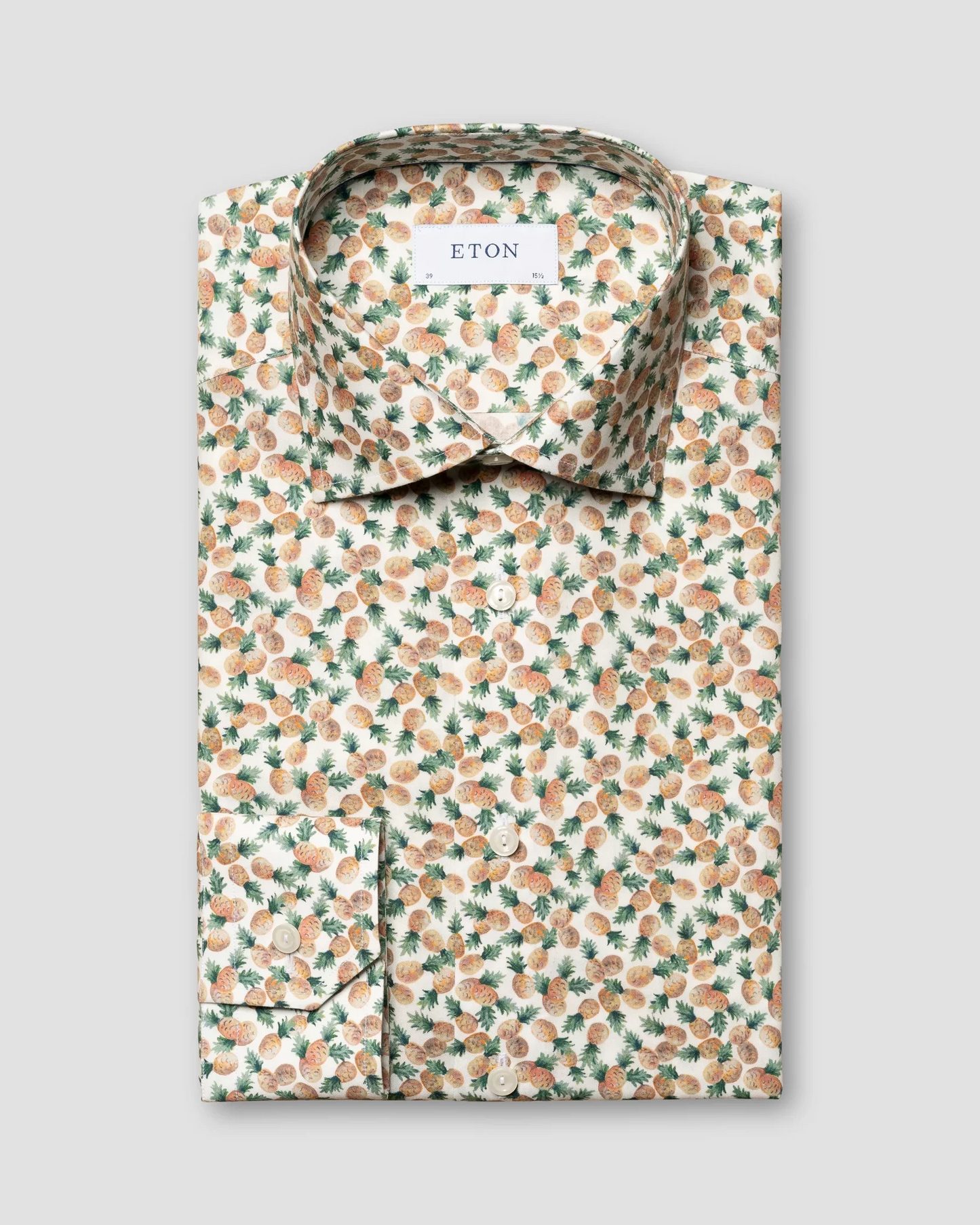 Eton Slim Fit Playful Dress Shirt with Pineapple Pattern