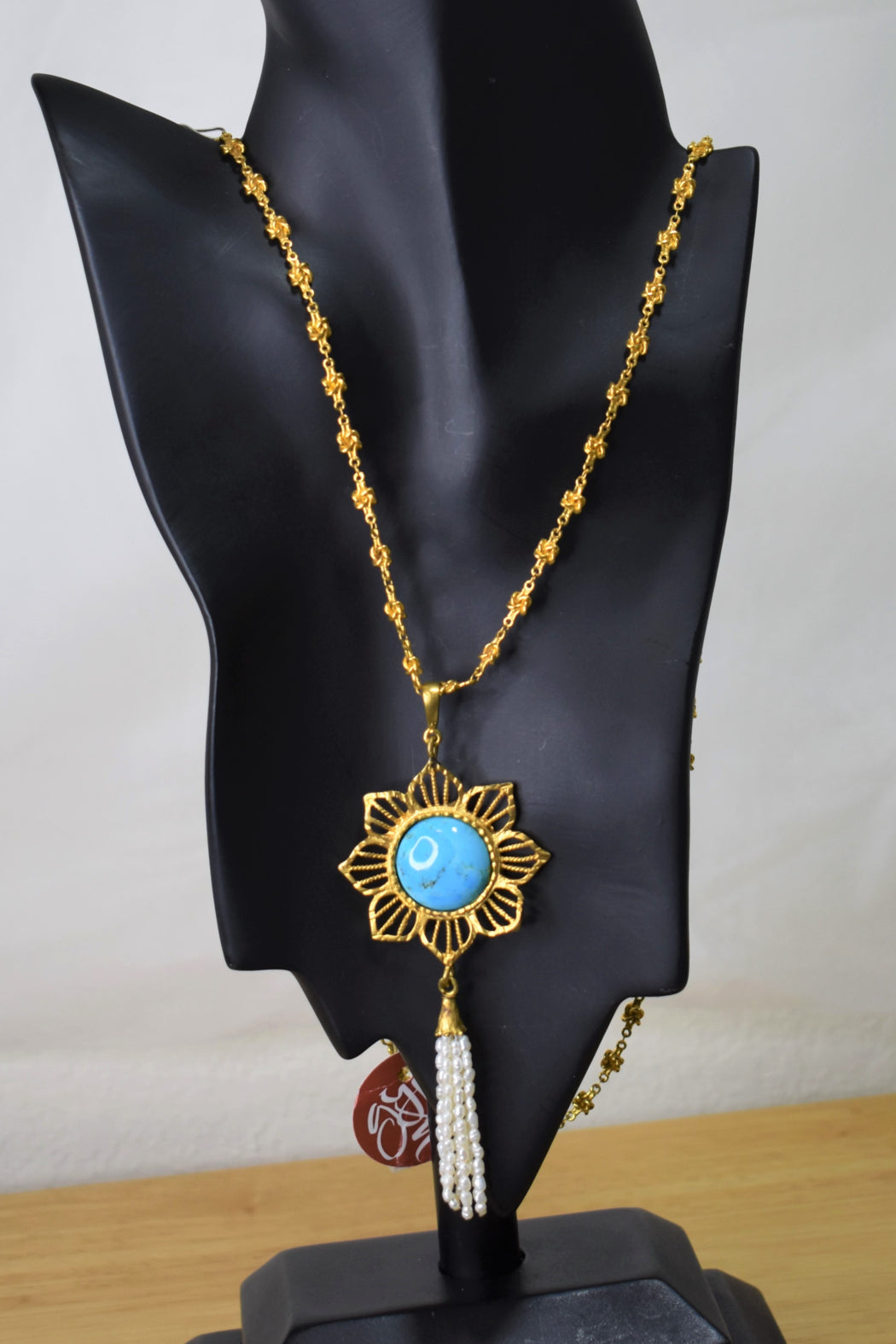 Handmade Genuine Turquoise & Pearl Necklace