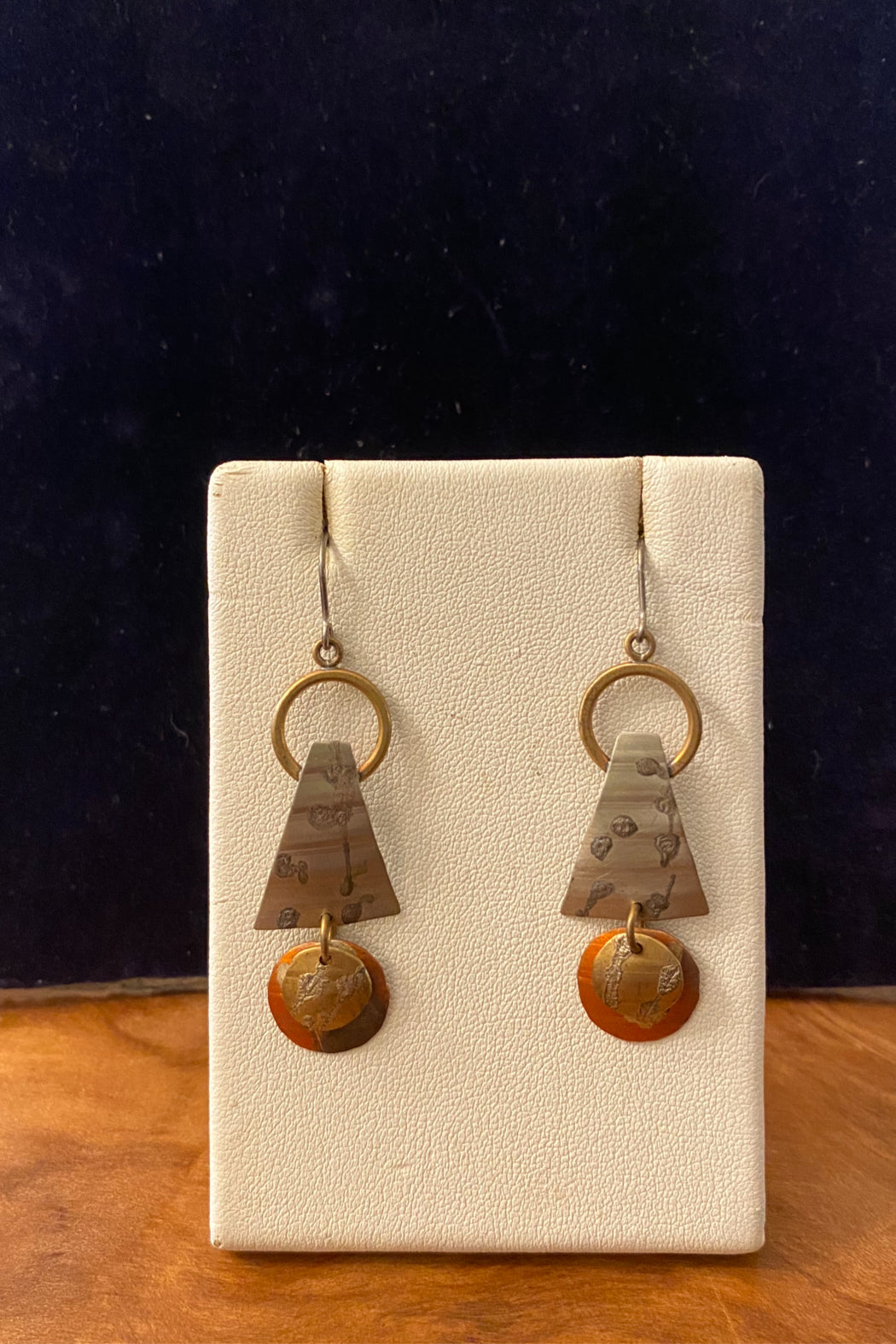 Handmade Mixed Metal Dangle Earrings