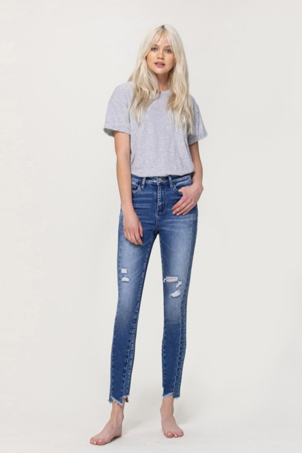 Haylie Ripped Bottom Jeans