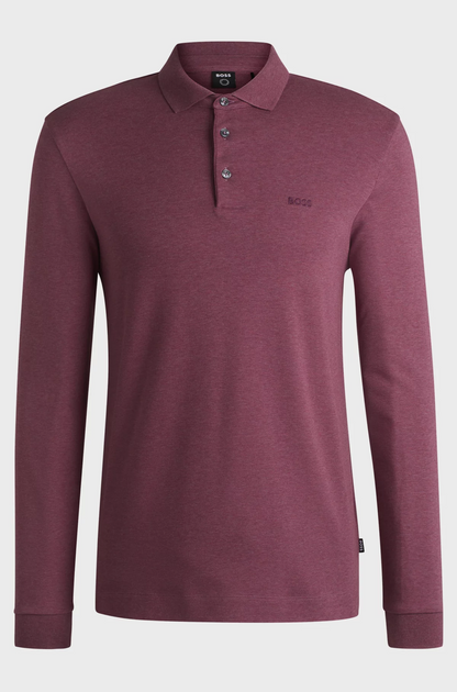 Boss Interlock-Cotton Polo Shirt with Embroidered Logo