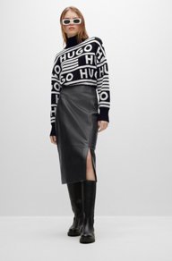Hugo Boss Lumilli Leather Pencil Skirt