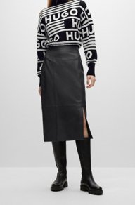 Hugo Boss Lumilli Leather Pencil Skirt