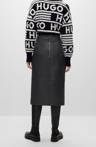 Hugo Boss Lumilli Leather Pencil Skirt