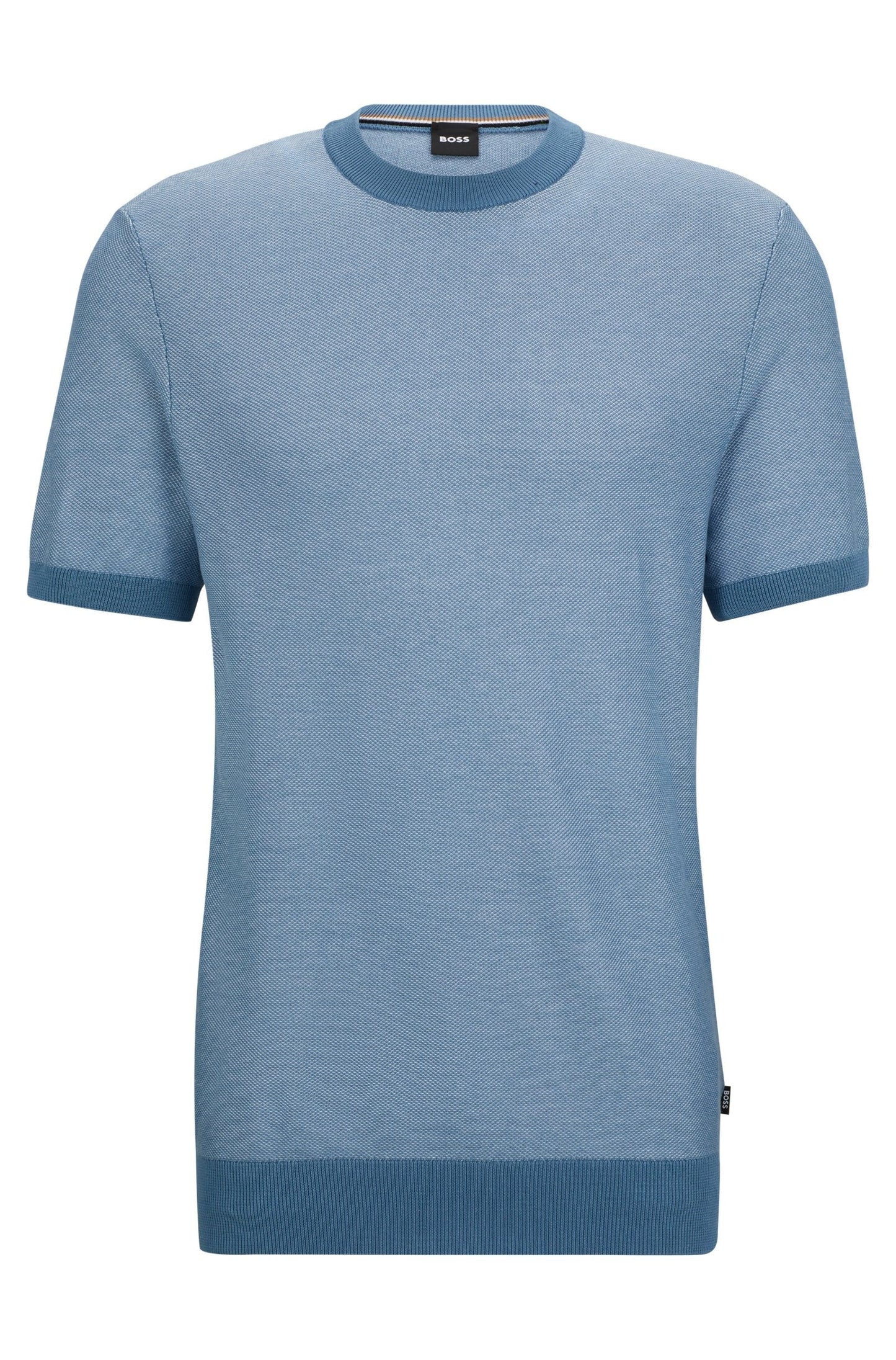 Boss SHORT-SLEEVED SWEATER WITH MICRO STRUCTURE