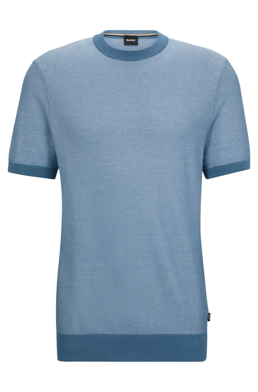 Boss SHORT-SLEEVED SWEATER WITH MICRO STRUCTURE