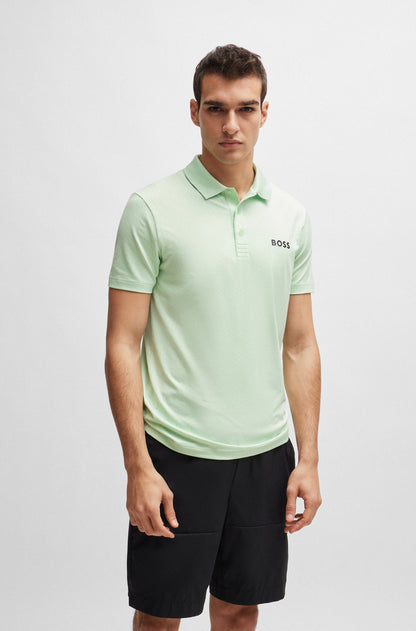 Boss Jacquard Polo Shirt With Contrast Logo