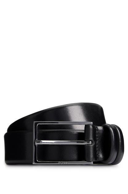 Boss Vegetable-Tanned Leather Belt with Gunmetal Hardware