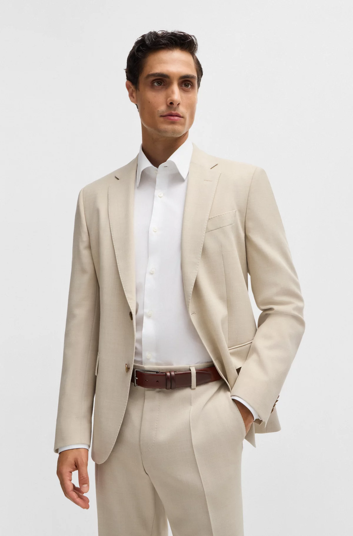 Boss Vegetable-Tanned Leather Belt with Gunmetal Hardware