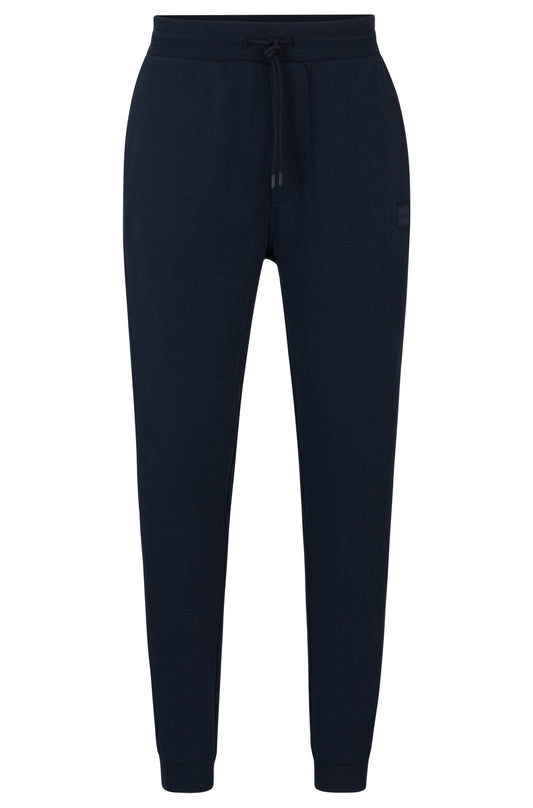 Boss COTTON-TERRY TRACKSUIT BOTTOMS WITH LOGO PATCH