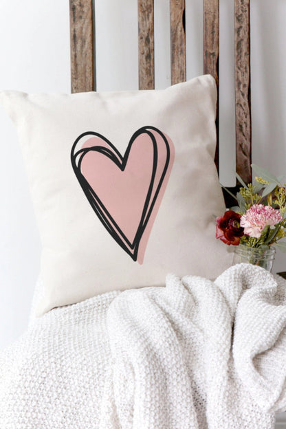 Heart Canvas Pillow Cover