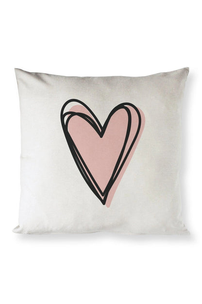Heart Canvas Pillow Cover