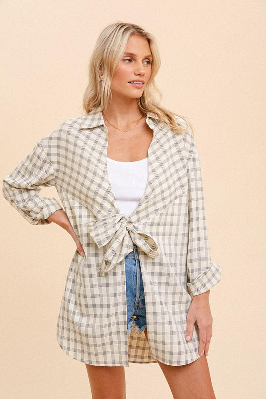Cream Plaid Shirt