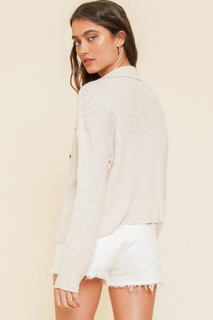 Ecru Crop Cardigan