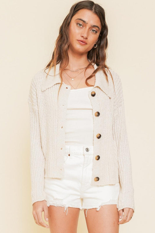 Ecru Crop Cardigan