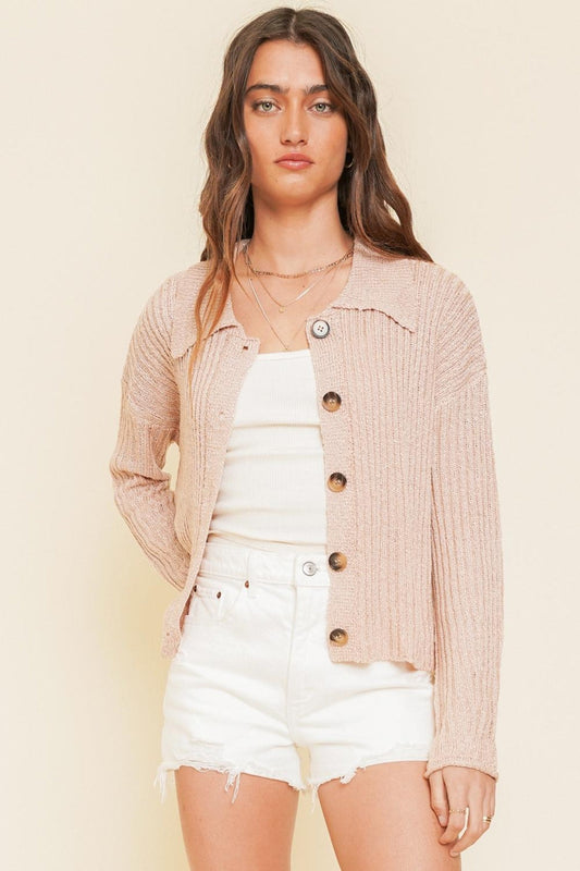 Mauve Crop Cardigan