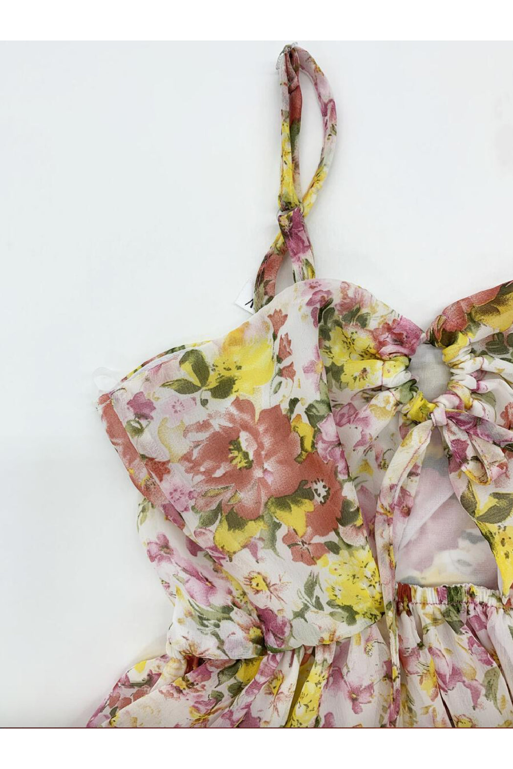 Hi/Lo Dress Front Side Cut Out Detail with Ruffle Hem