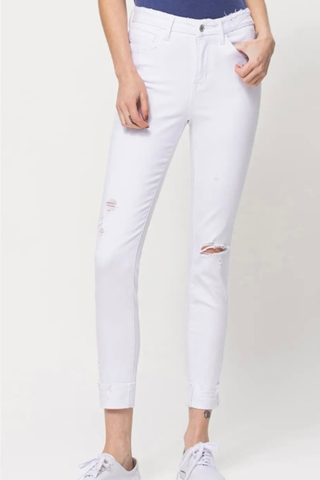 High Rise Cuffed Jeans