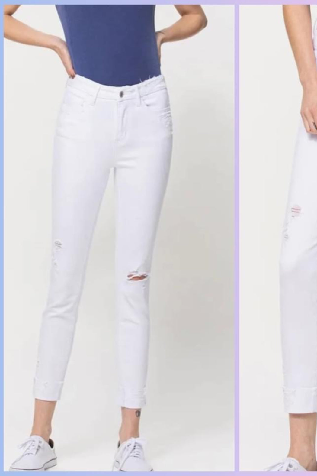 High Rise Cuffed Jeans