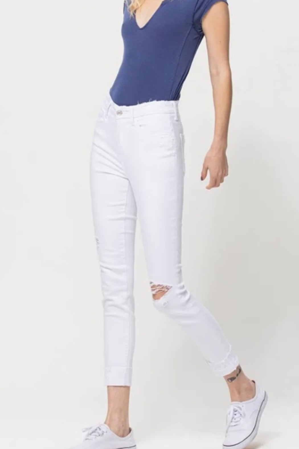 High Rise Cuffed Jeans