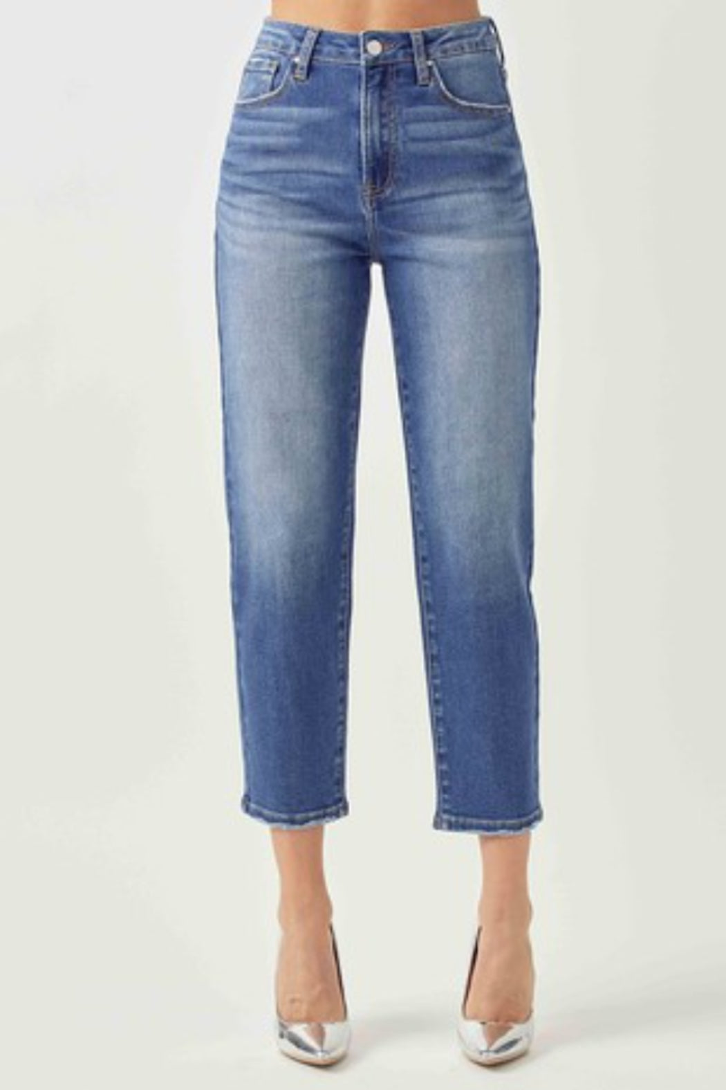 High-Rise Curved Balloon Jeans