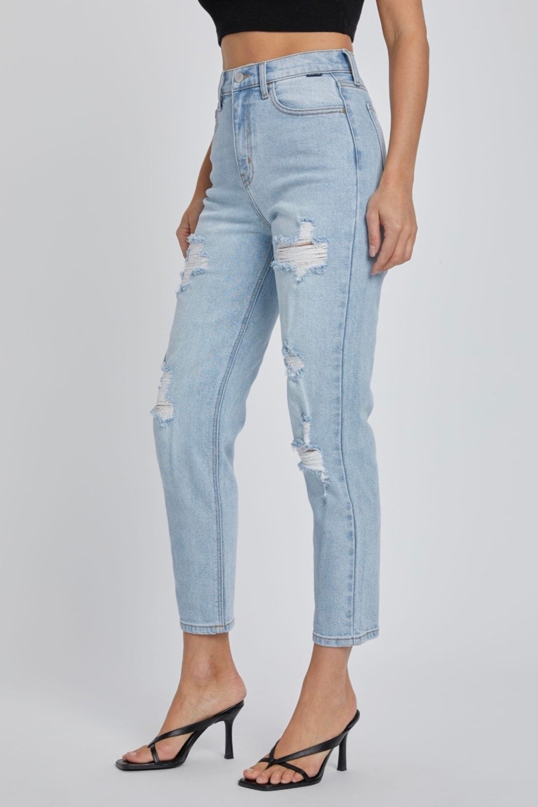 High Rise Mom Jean with Ankle Length