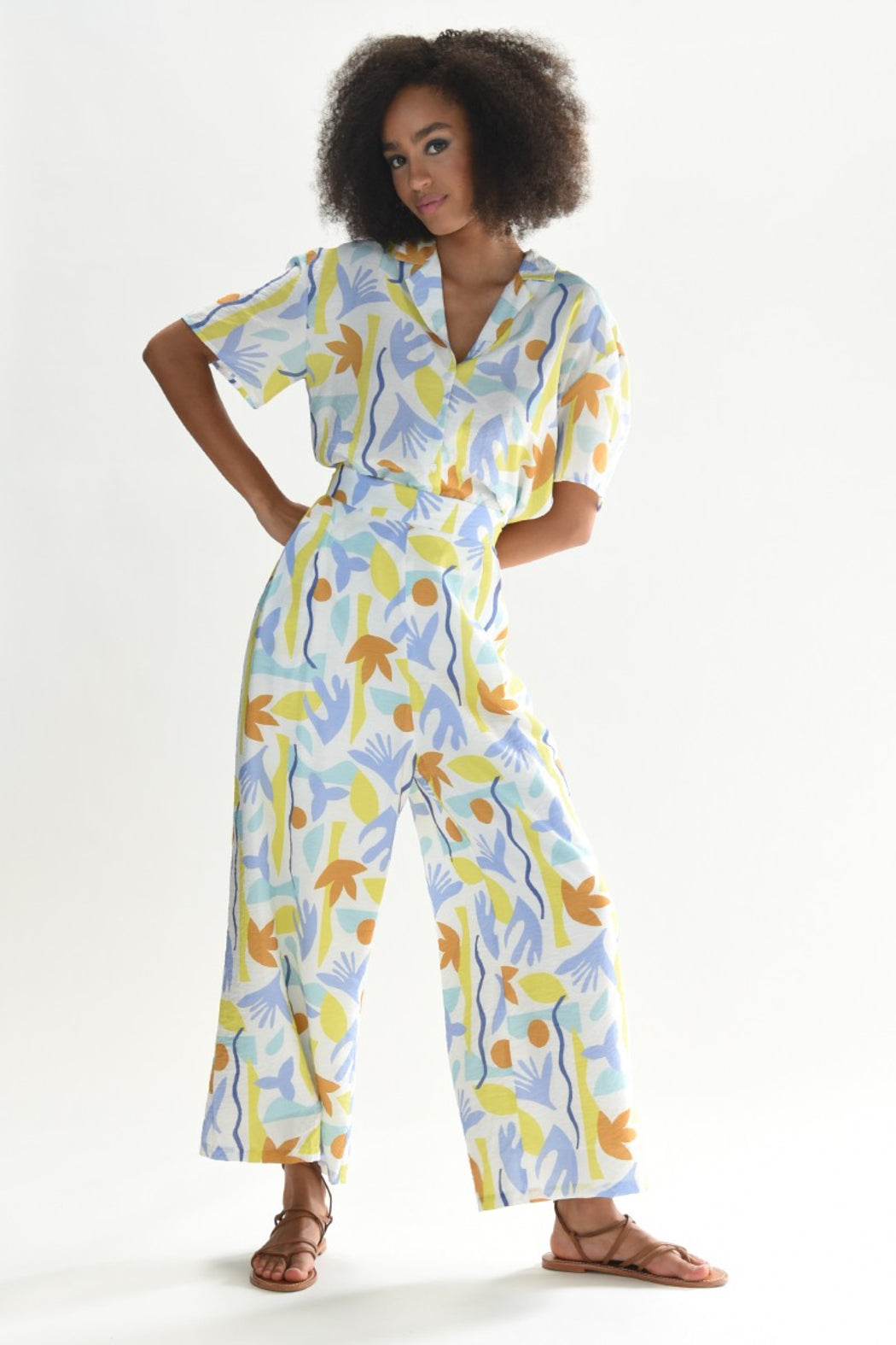 High Waist Printed Pants