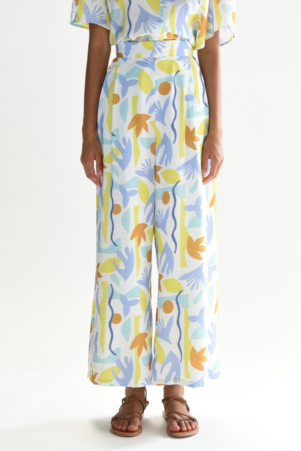 High Waist Printed Pants