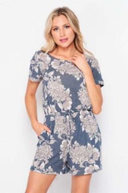 French-Terri Floral-Print Romper