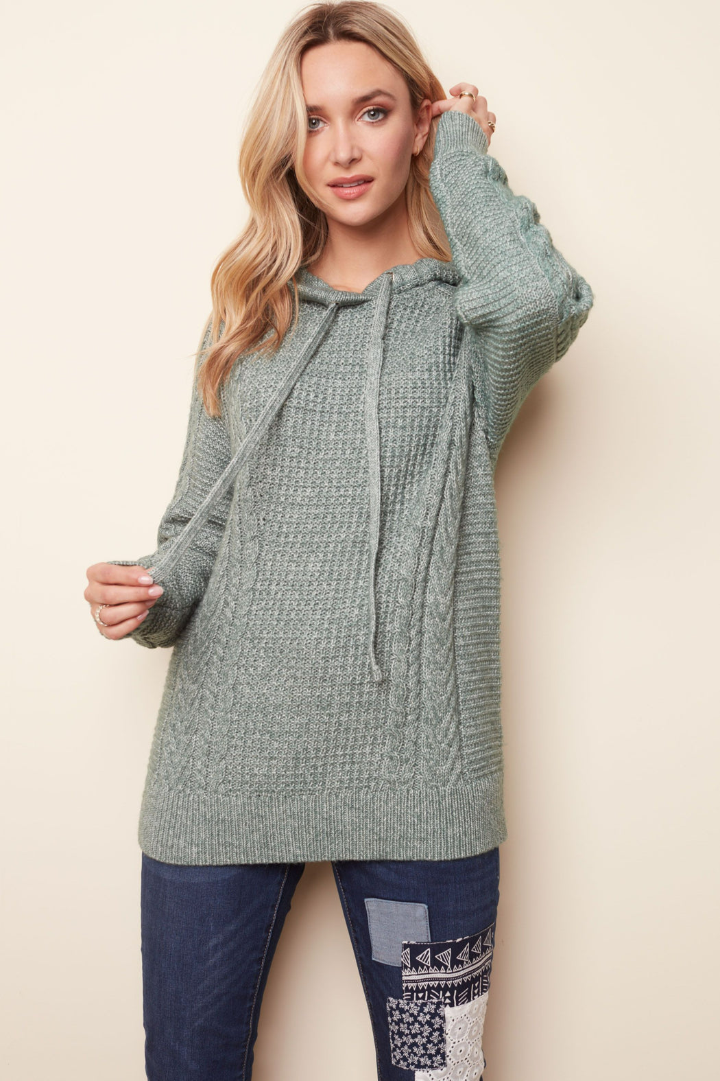 Hooded Raglan Sweater