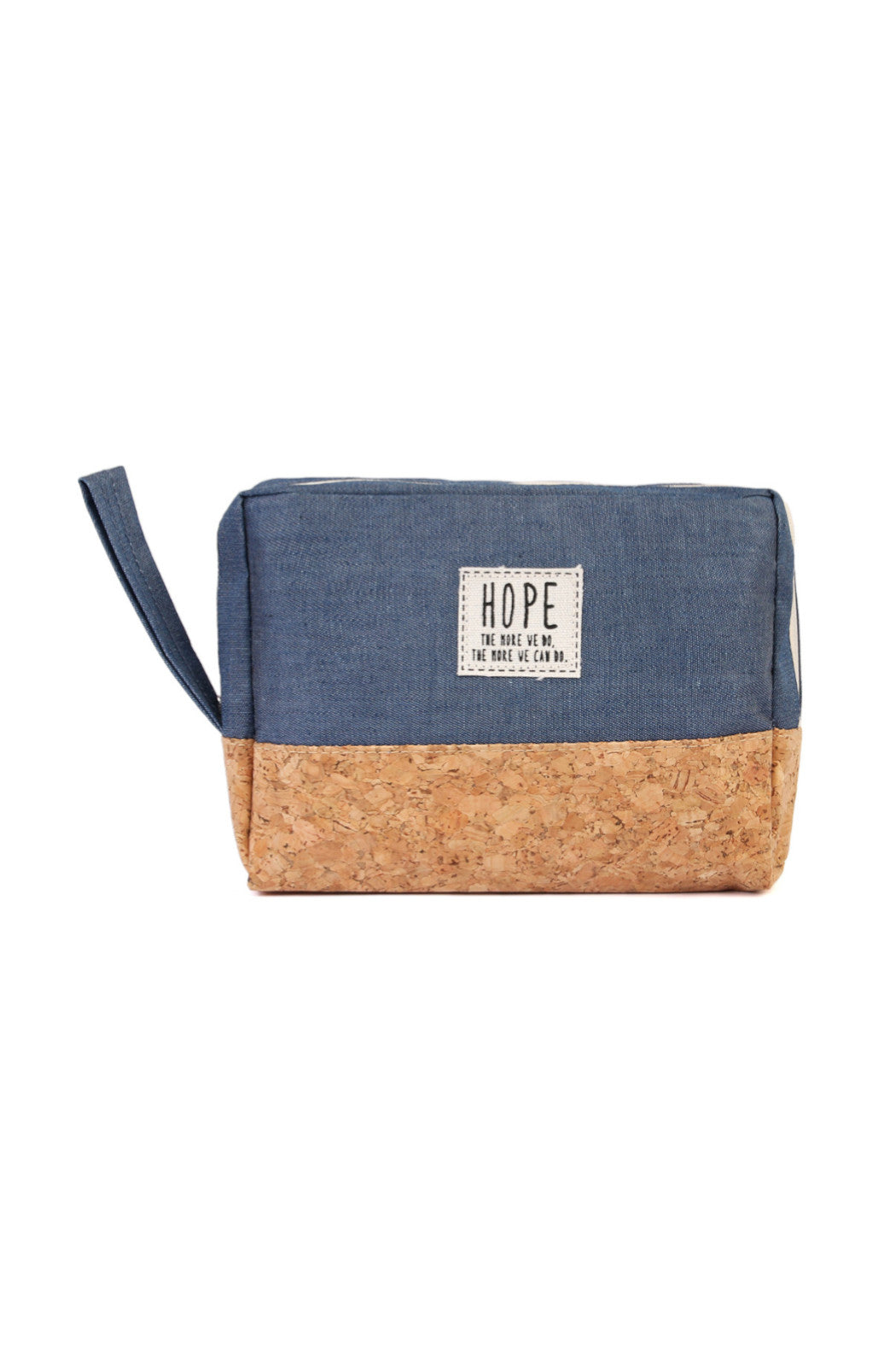 HOPE Blue Canvas Cosmetic Pouch