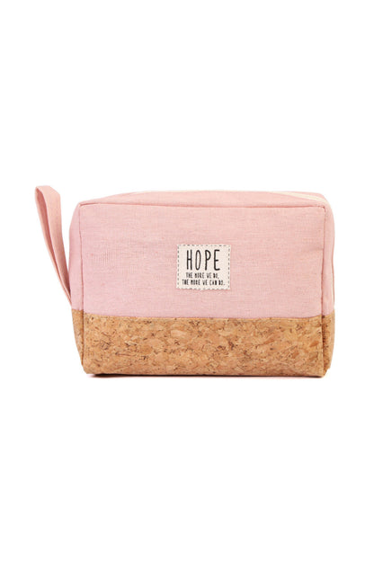 HOPE Pink Canvas Cosmetic Pouch