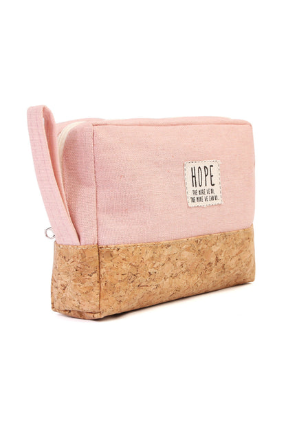 HOPE Pink Canvas Cosmetic Pouch