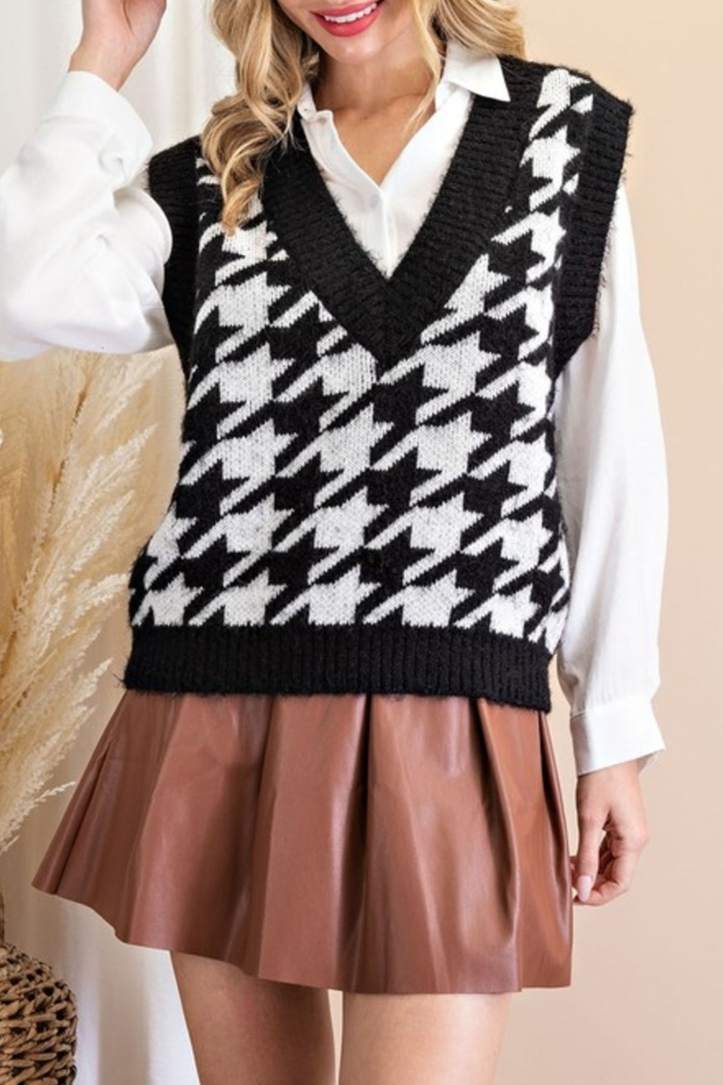 Houndstouth Honey vest