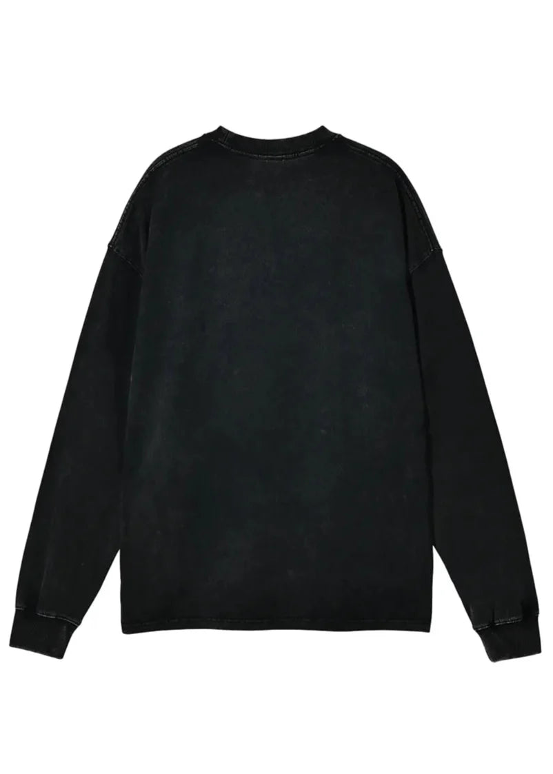 ESSNTIAL ELEMNTS Unisex 250G Acid Wash OS LS Tee