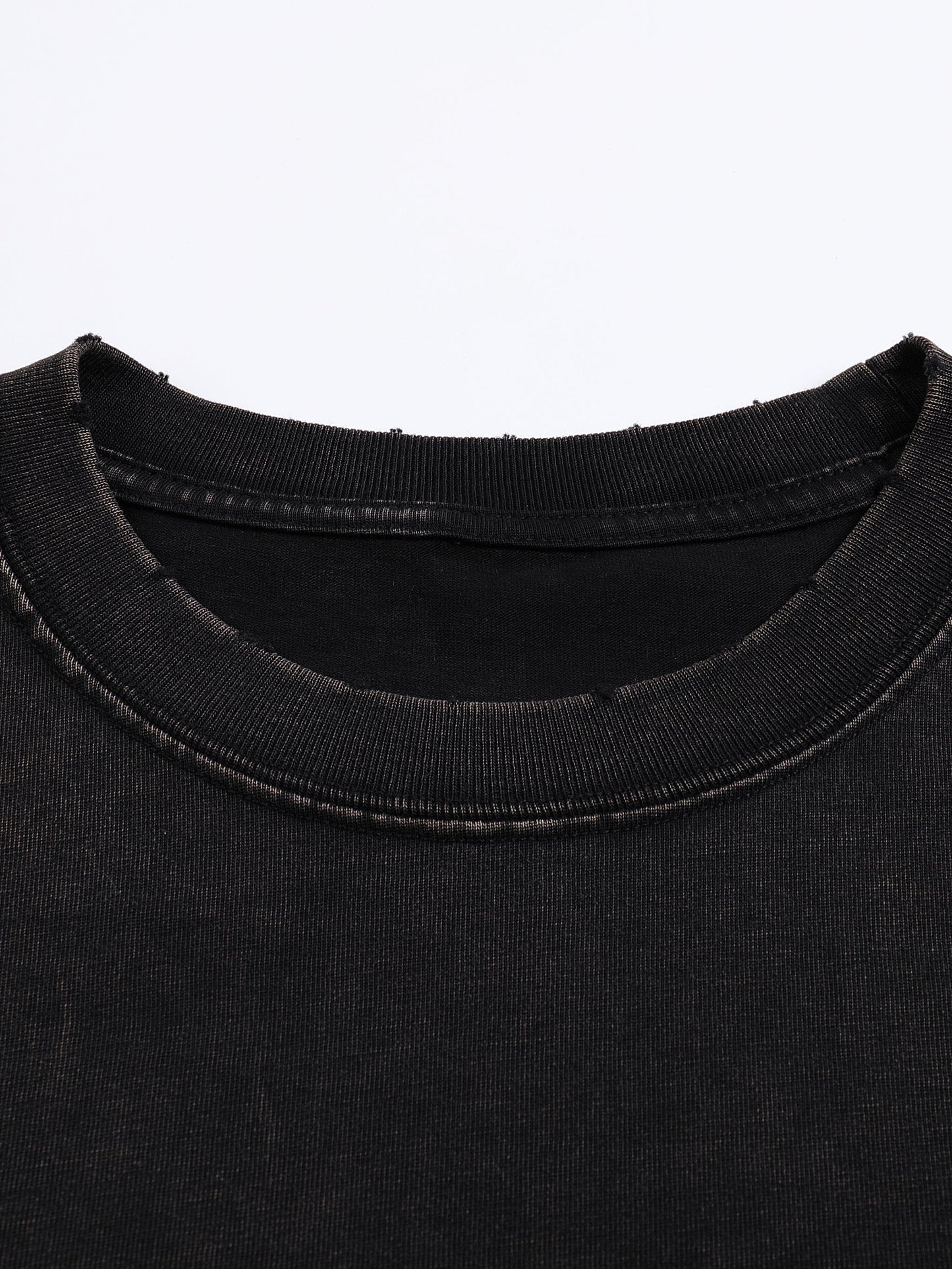 ESSNTIAL ELEMNTS Unisex 250G Frayed Edge VT Washed Tee